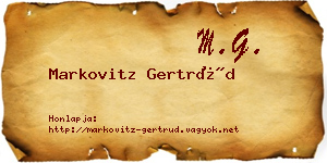 Markovitz Gertrúd névjegykártya